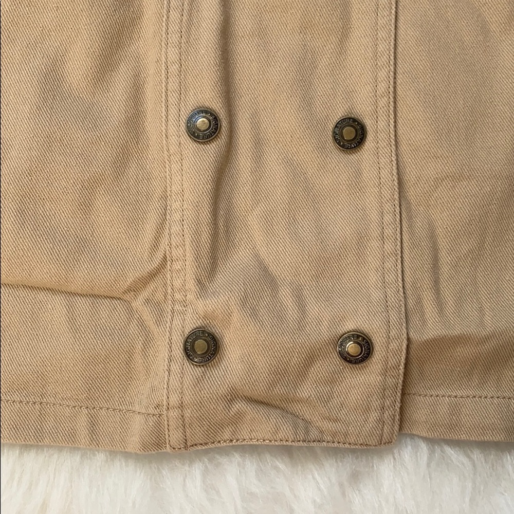 Signature8 Tan Button-Front Utility Mini Skirt - Picture 3 of 8